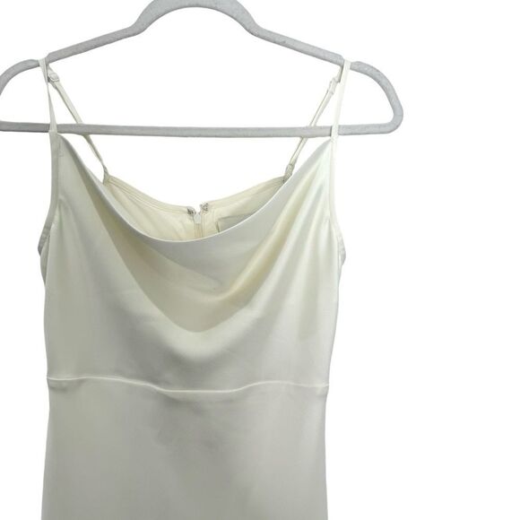 BHLDN Cali Satin Cowl-Neck MIDI Slip Dress in Ivory - Picture 6 of 8